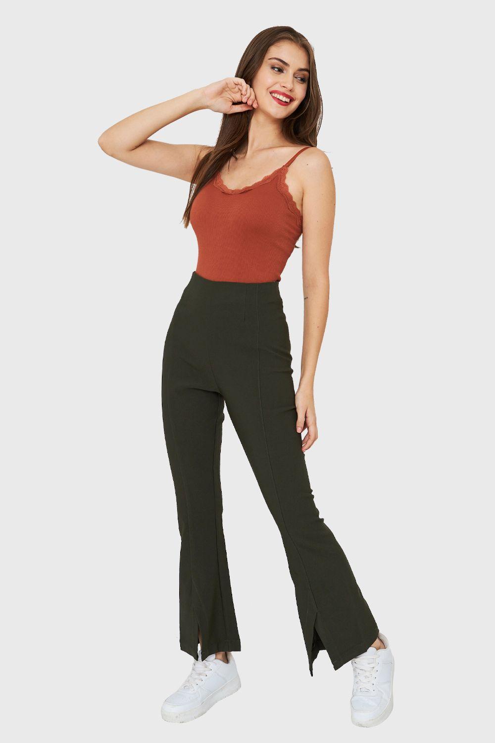 Pantalón Tajo Tobillo Verde Nicopoly-1