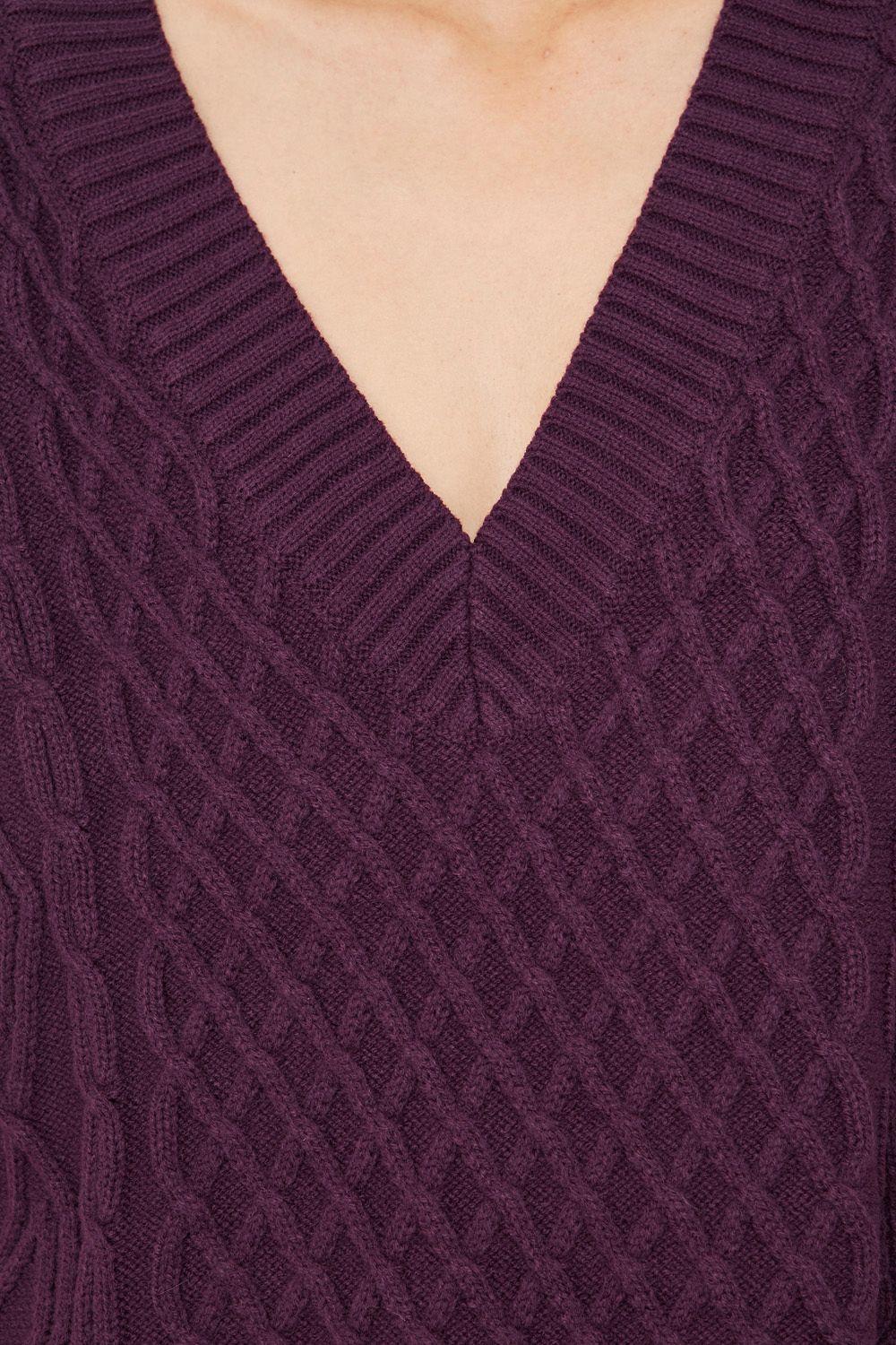 Chaleco Oversize Rombos Uva Nicopoly-5