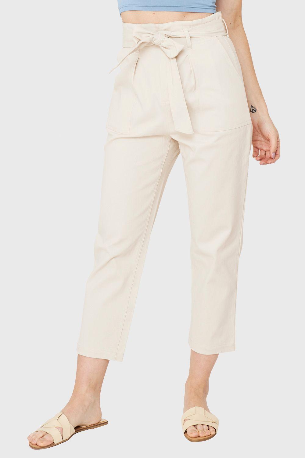 Pantalón Bolsillos Cargo Beige Nicopoly-0