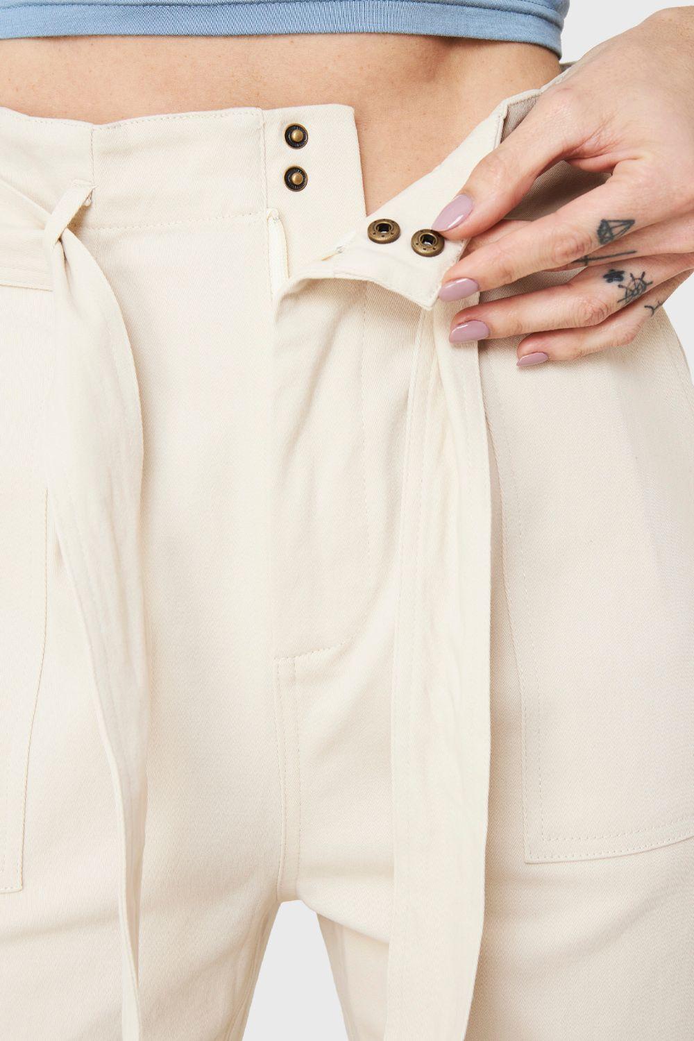 Pantalón Bolsillos Cargo Beige Nicopoly-5
