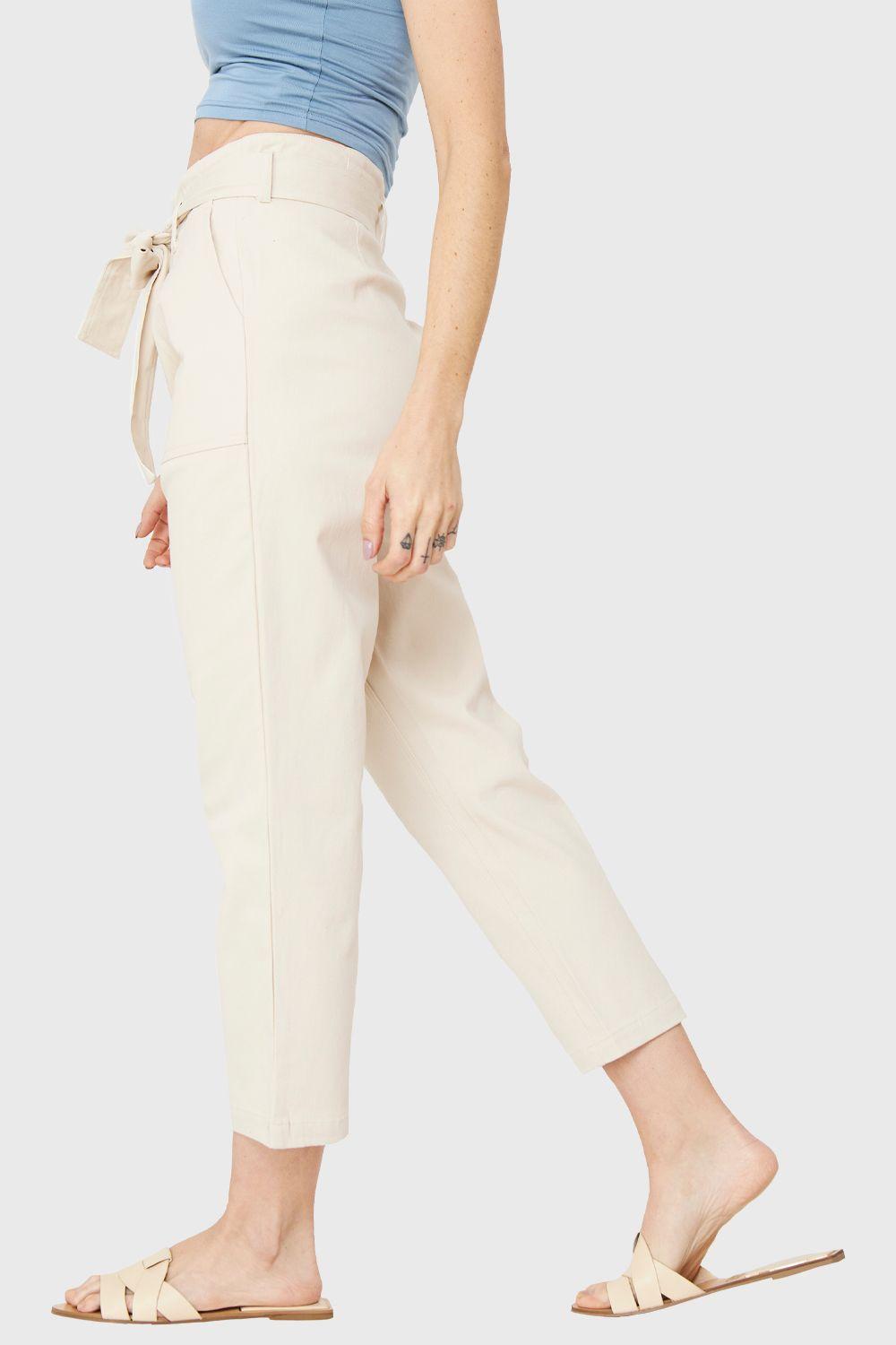 Pantalón Bolsillos Cargo Beige Nicopoly-2