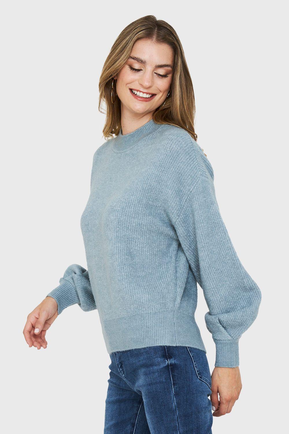 Sweater Básico Soft Menta Nicopoly-2