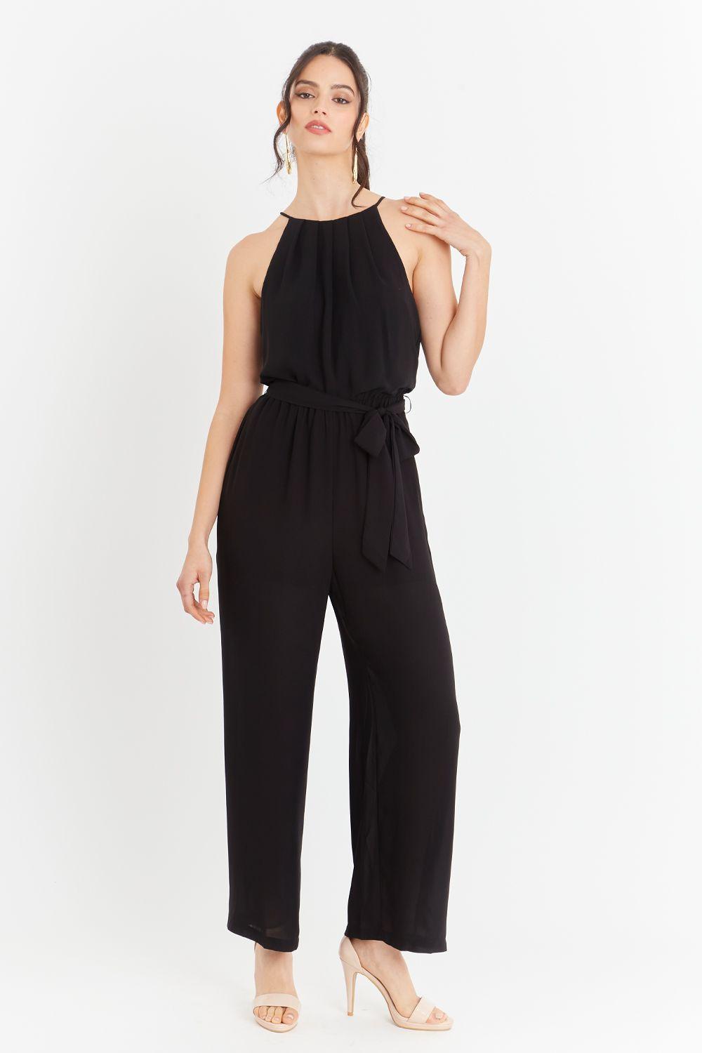 Enterito Halter Con Cinturón Lazo Negro Nicopoly-0