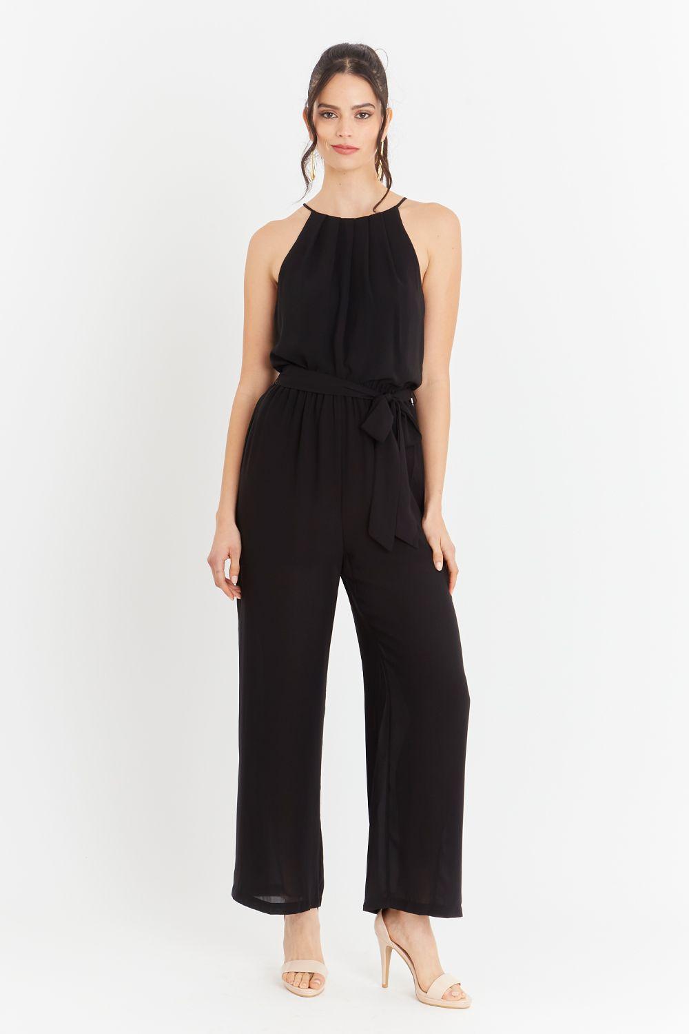 Enterito Halter Con Cinturón Lazo Negro Nicopoly-1