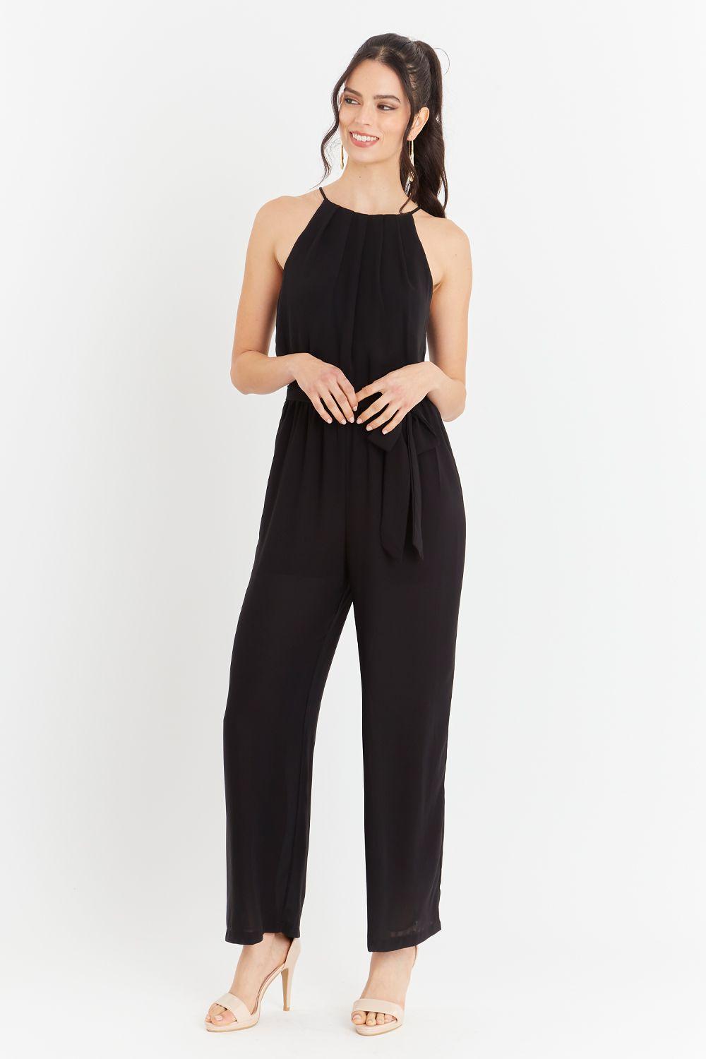 Enterito Halter Con Cinturón Lazo Negro Nicopoly-4