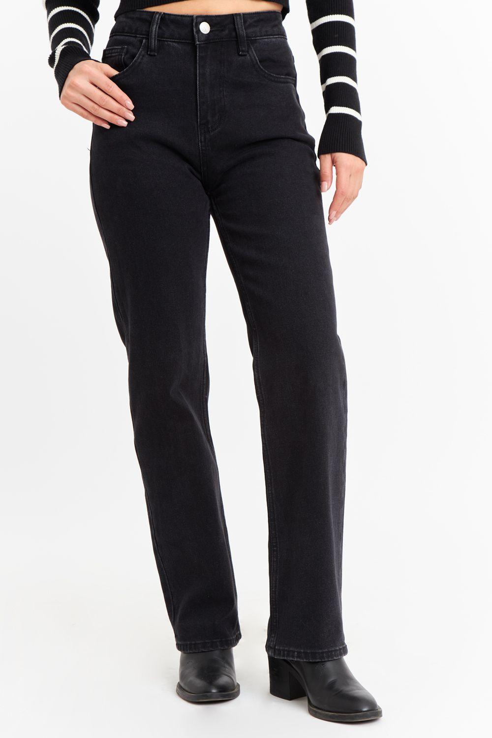 Jeans Básico Recto Negro Nicopoly-0