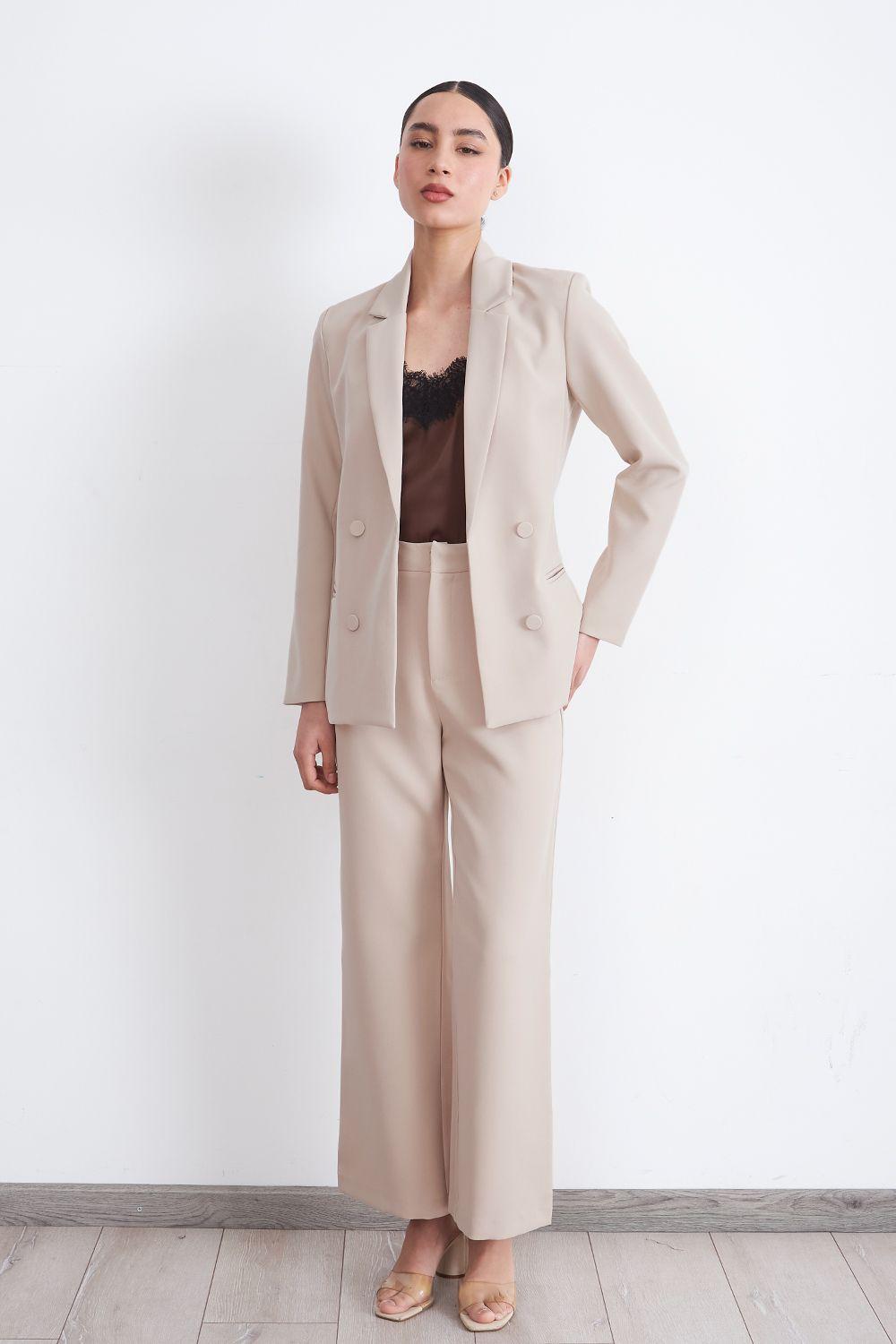 Blazer Básico de Tope Beige  Nicopoly-1