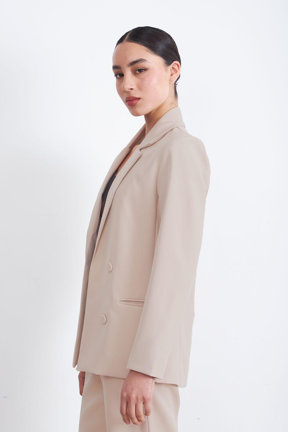 Blazer Básico de Tope Beige  Nicopoly-2