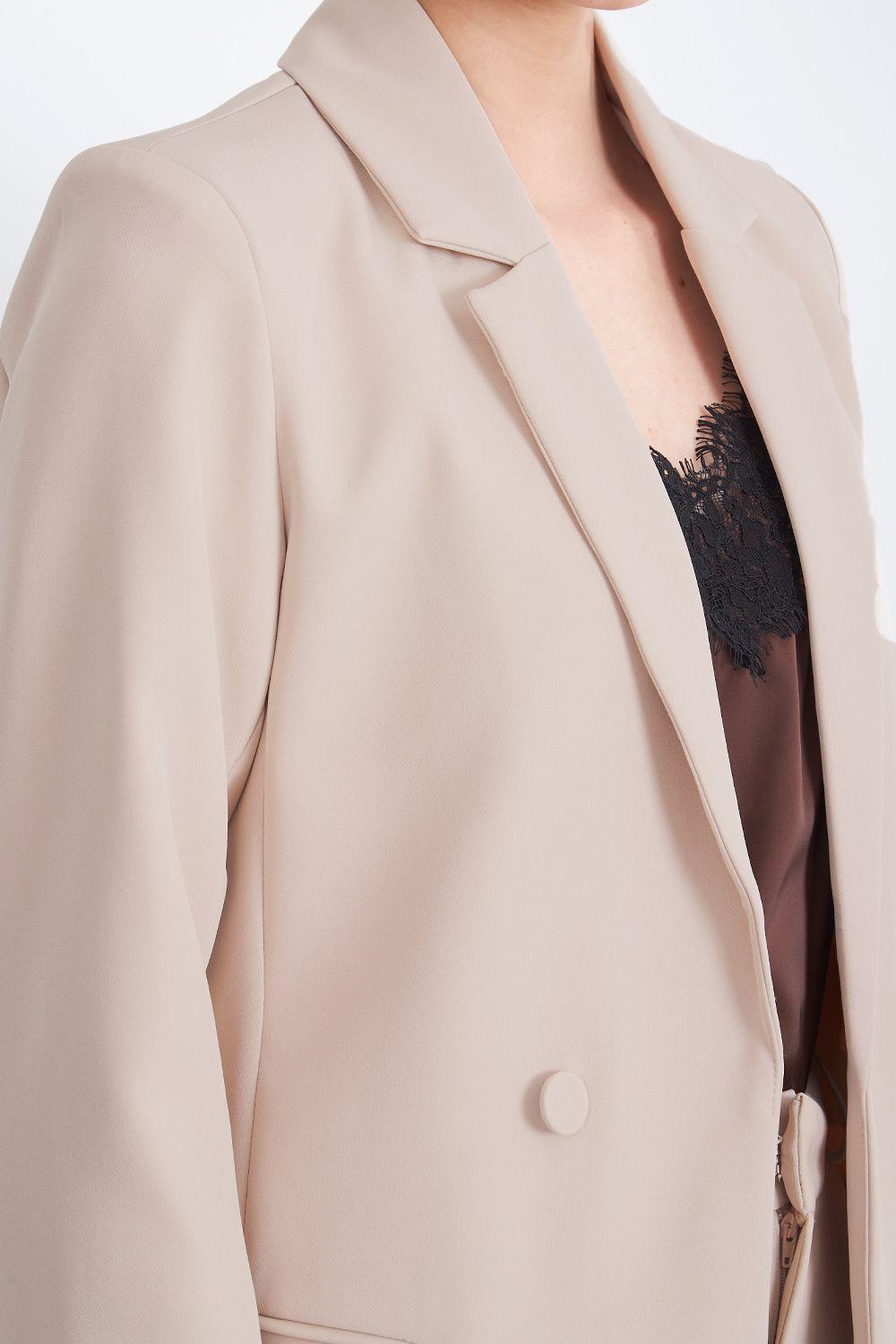 Blazer Básico de Tope Beige  Nicopoly-6