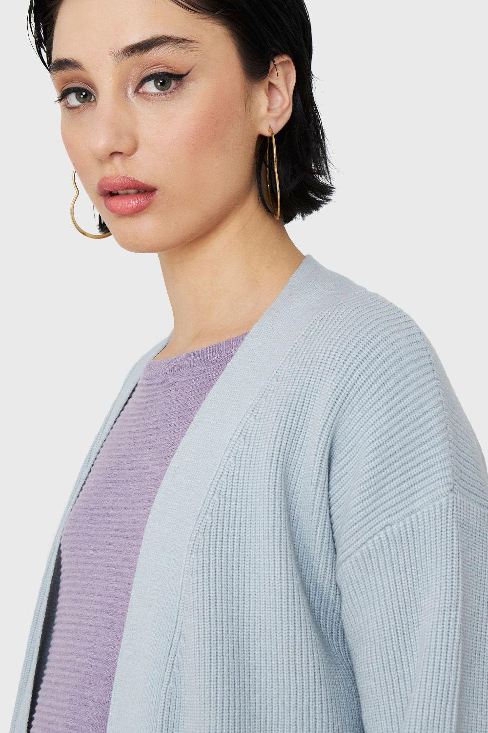 Cárdigan Bolsillos Gris Nicopoly-5