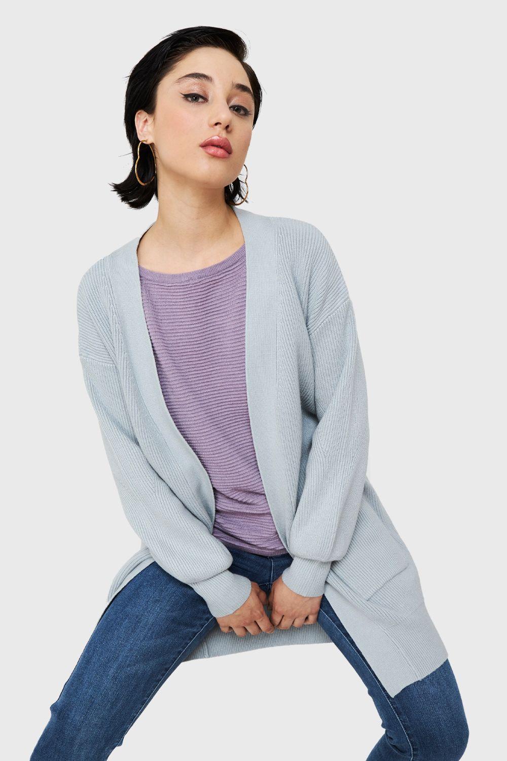 Cárdigan Bolsillos Gris Nicopoly-4