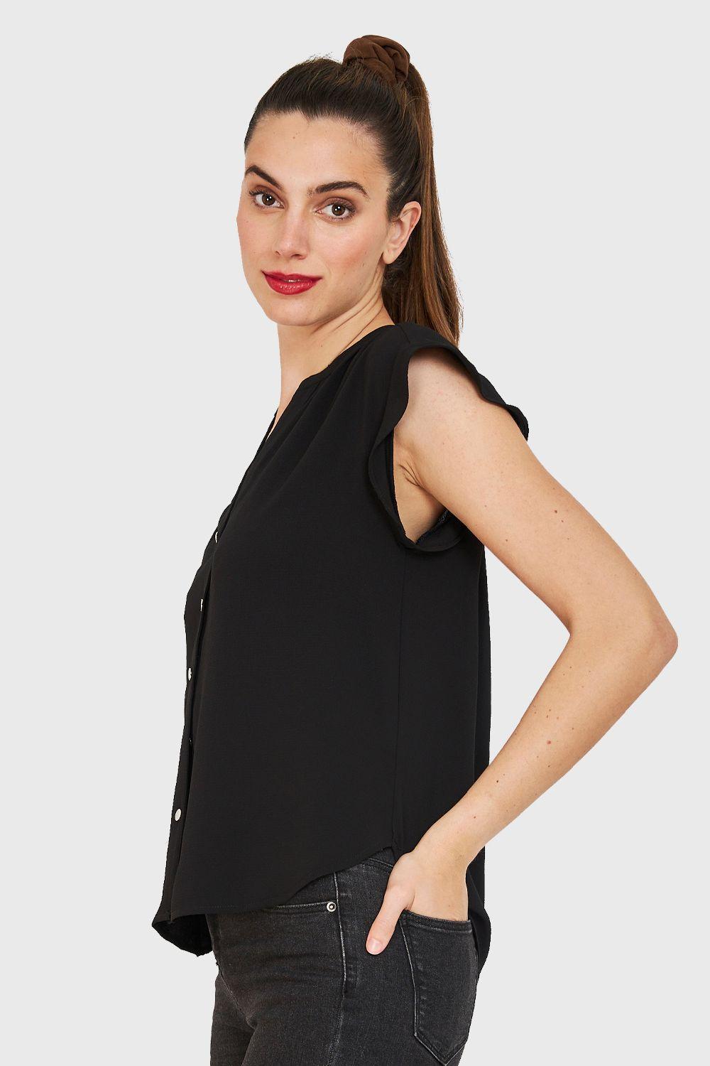 Blusa Vuelos Hombros Negro Nicopoly-2
