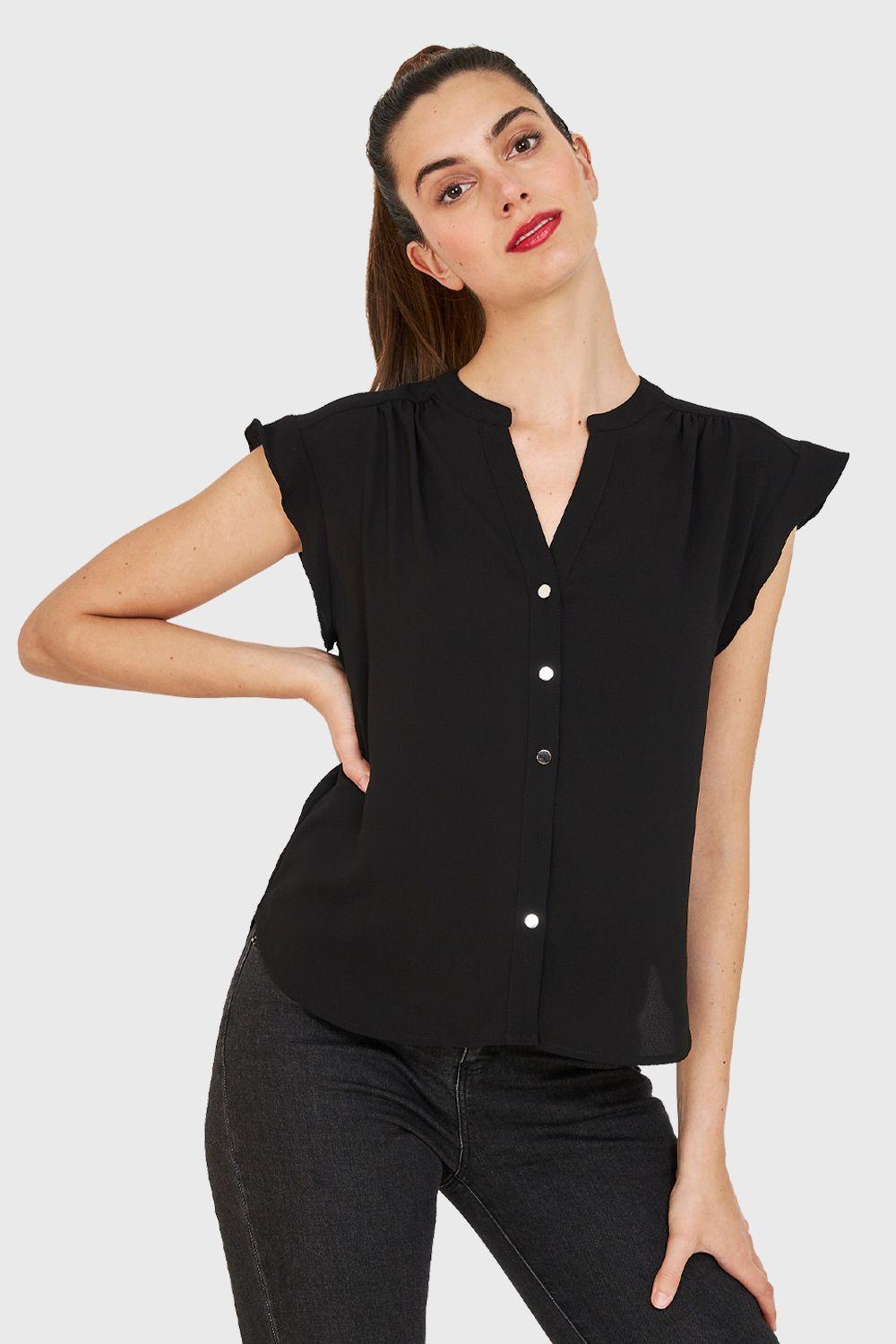 Blusa Vuelos Hombros Negro Nicopoly-4