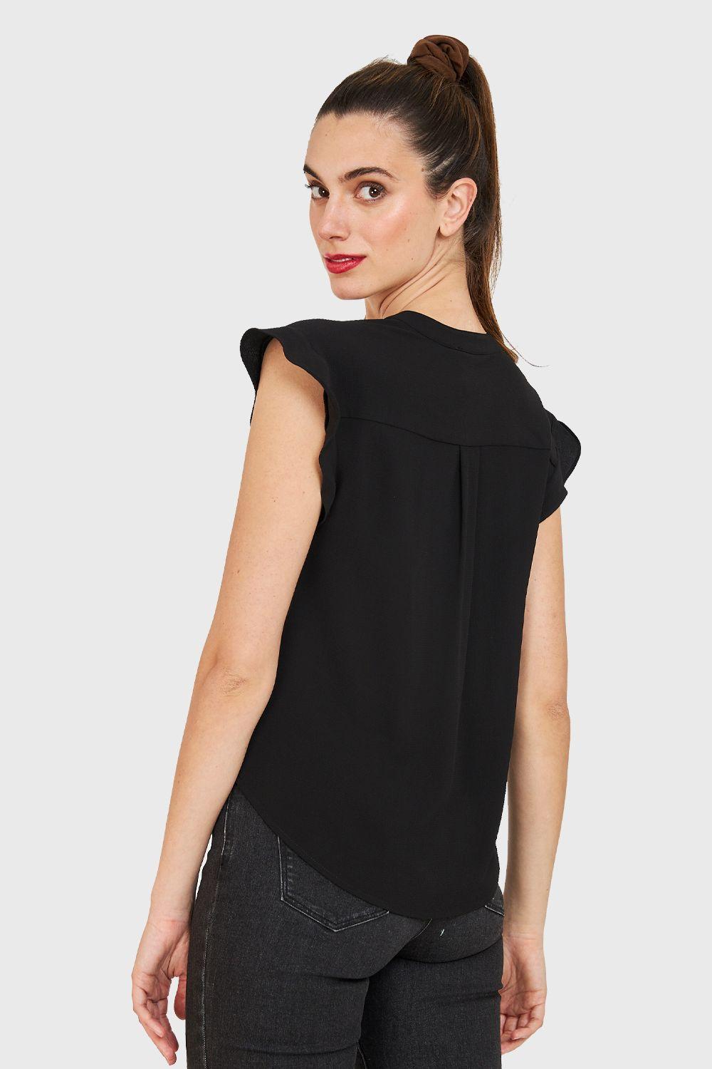 Blusa Vuelos Hombros Negro Nicopoly-3