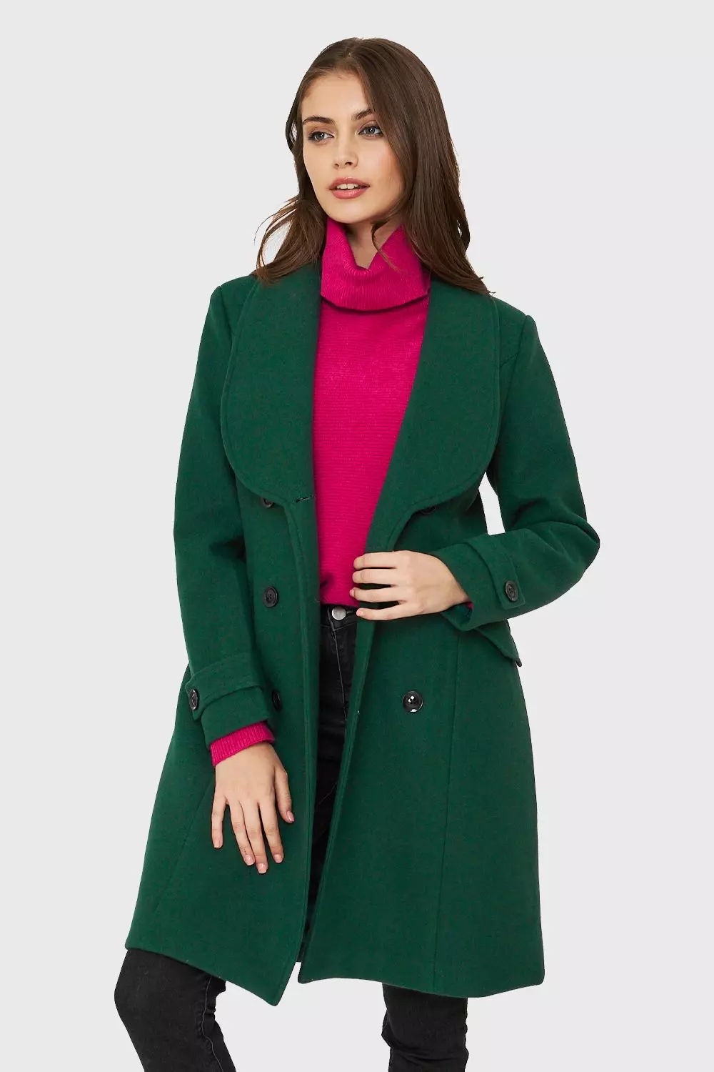 Abrigo Seis Botones Verde Nicopoly-0
