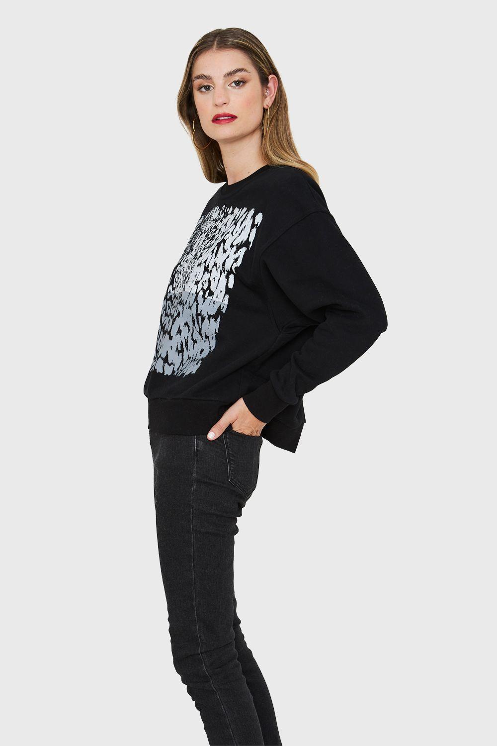 Polerón Print Leopard Negro Nicopoly-2
