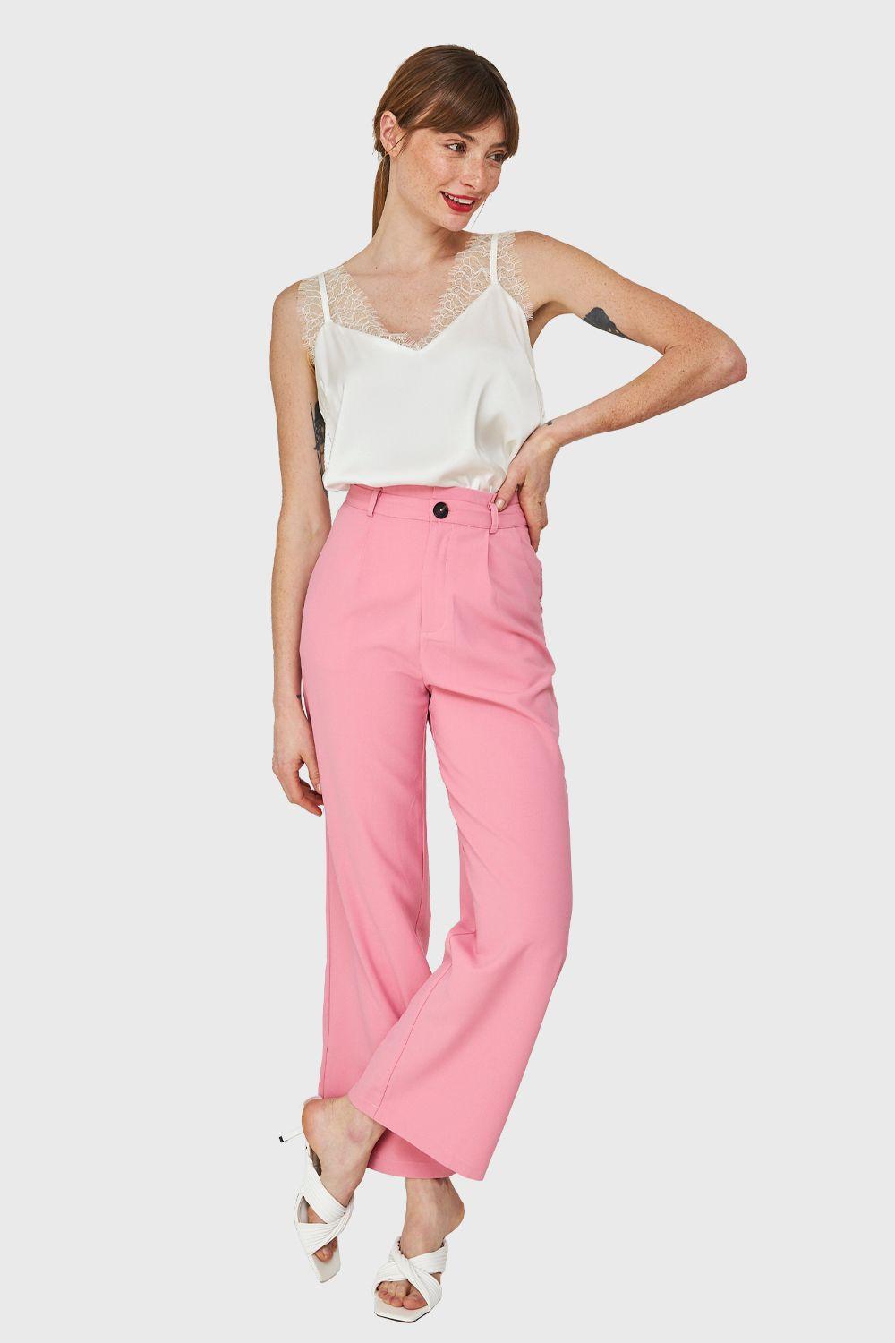 Blusa Satín Encaje Tirante Ancho Blanco Nicopoly-1