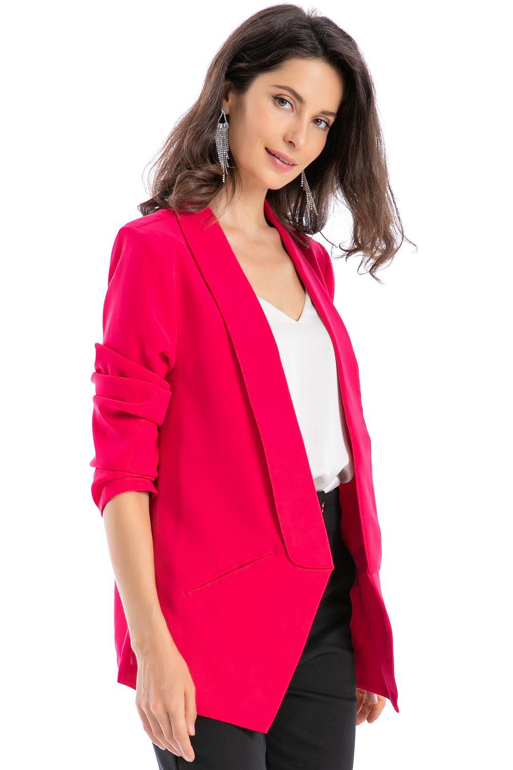 Blazer Solapa Larga Fucsia Nicopoly-1