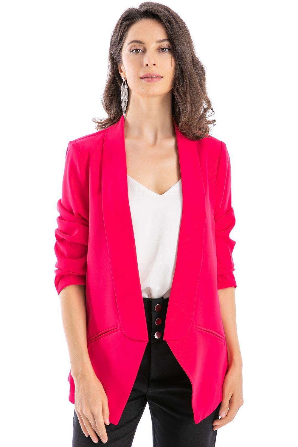 Blazer Solapa Larga Fucsia Nicopoly-0