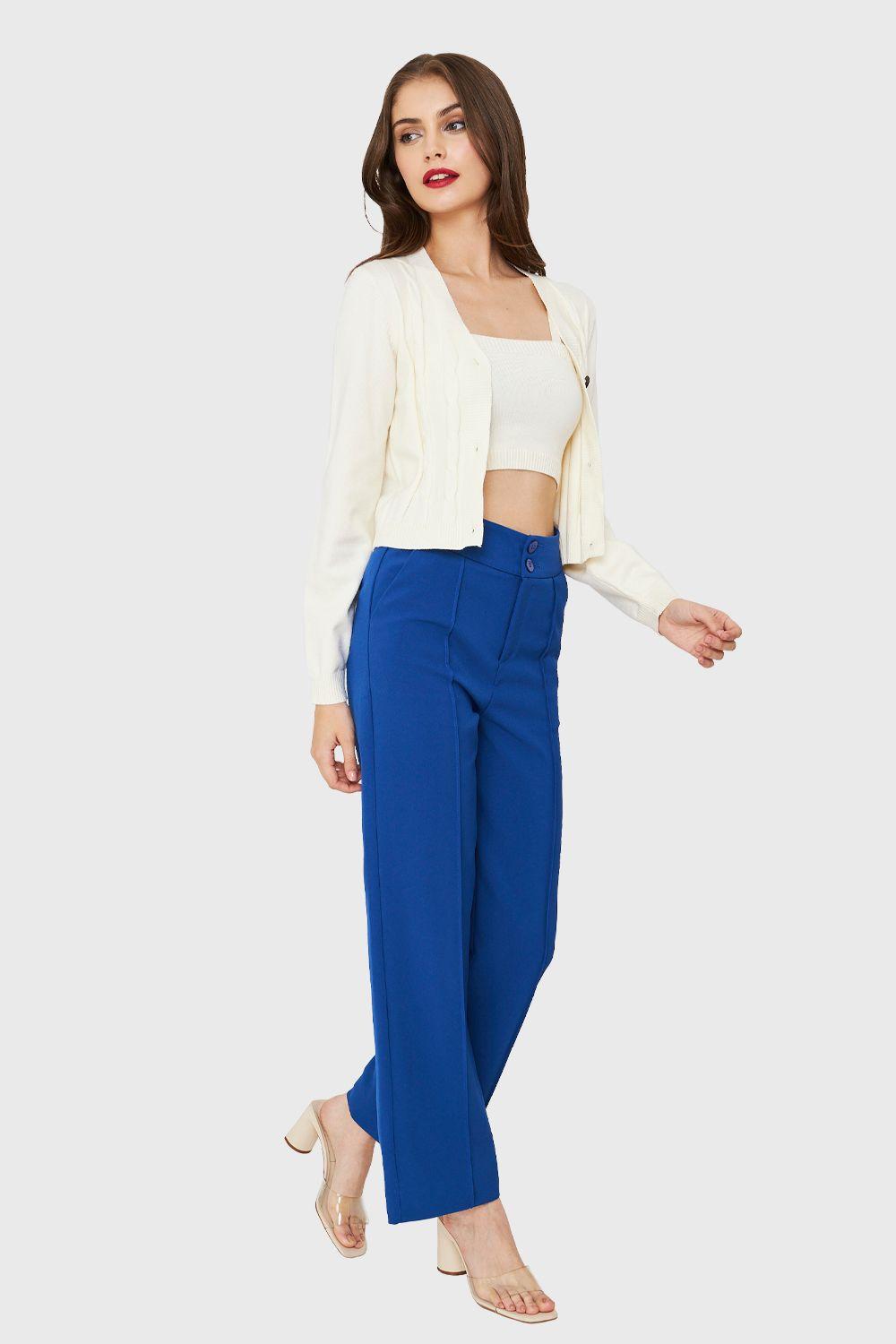 Cárdigan Crop Trenzado Blanco Nicopoly-1