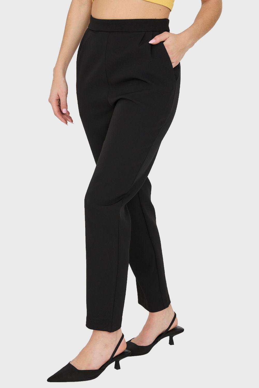 Pantalón Tiro Alto Básico Negro Nicopoly-2