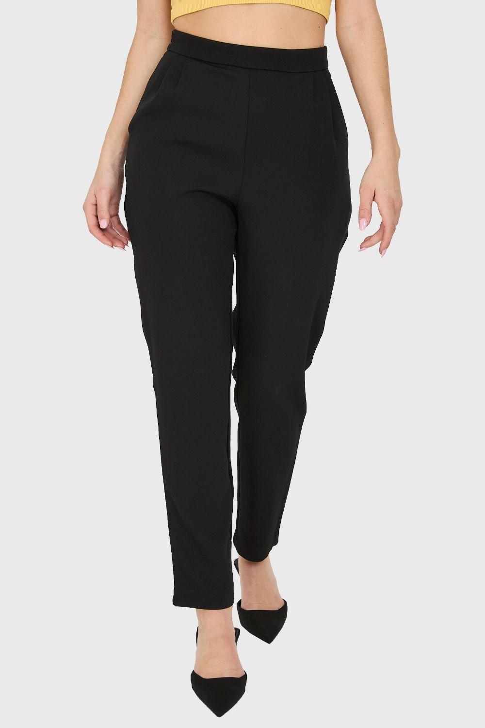 Pantalón Tiro Alto Básico Negro Nicopoly-4