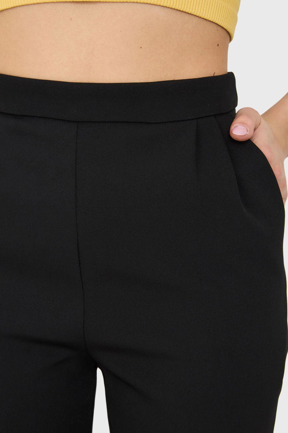 Pantalón Tiro Alto Básico Negro Nicopoly-5