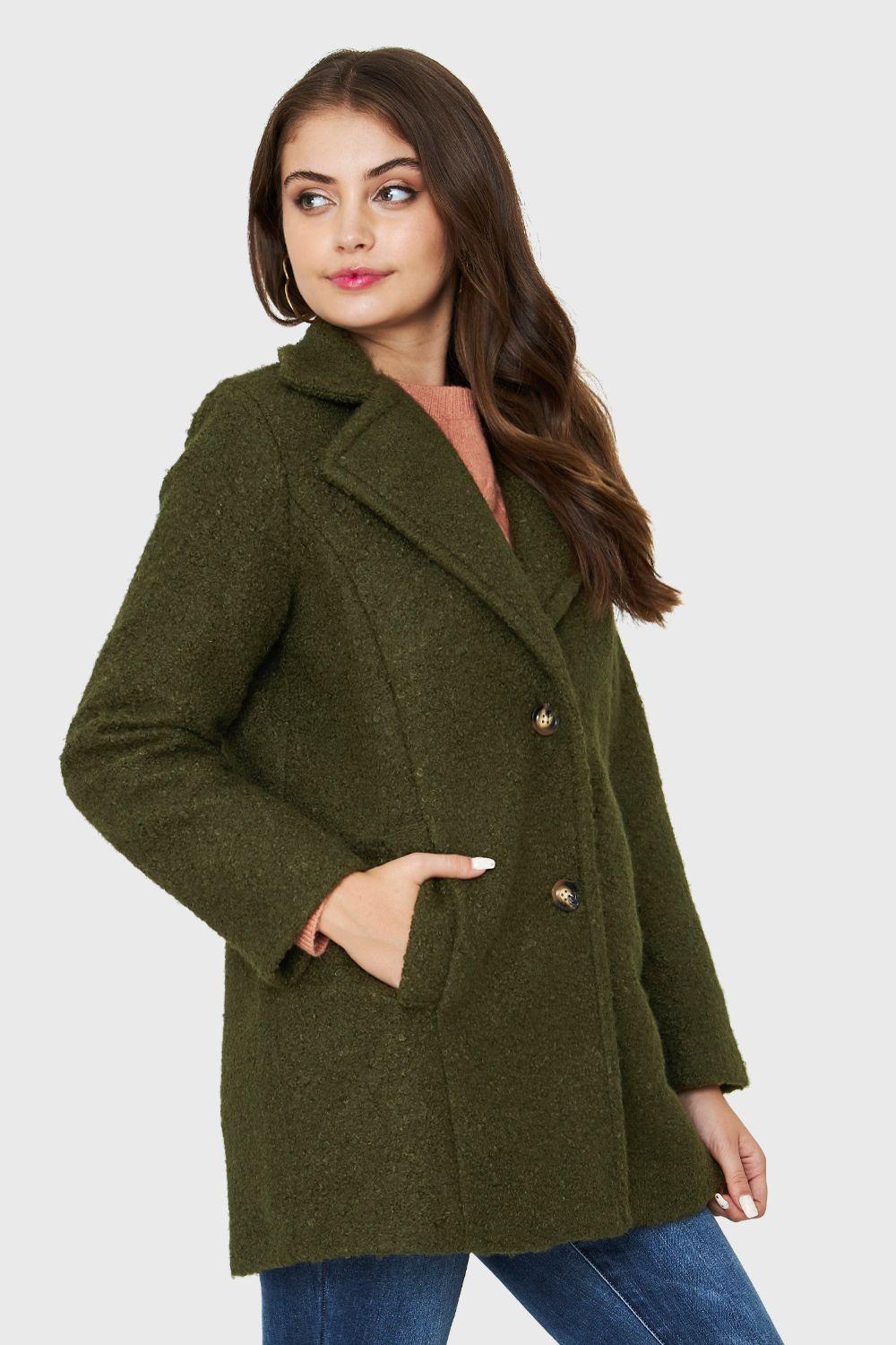 Abrigo Básico Dos Botones Oliva Nicopoly-2