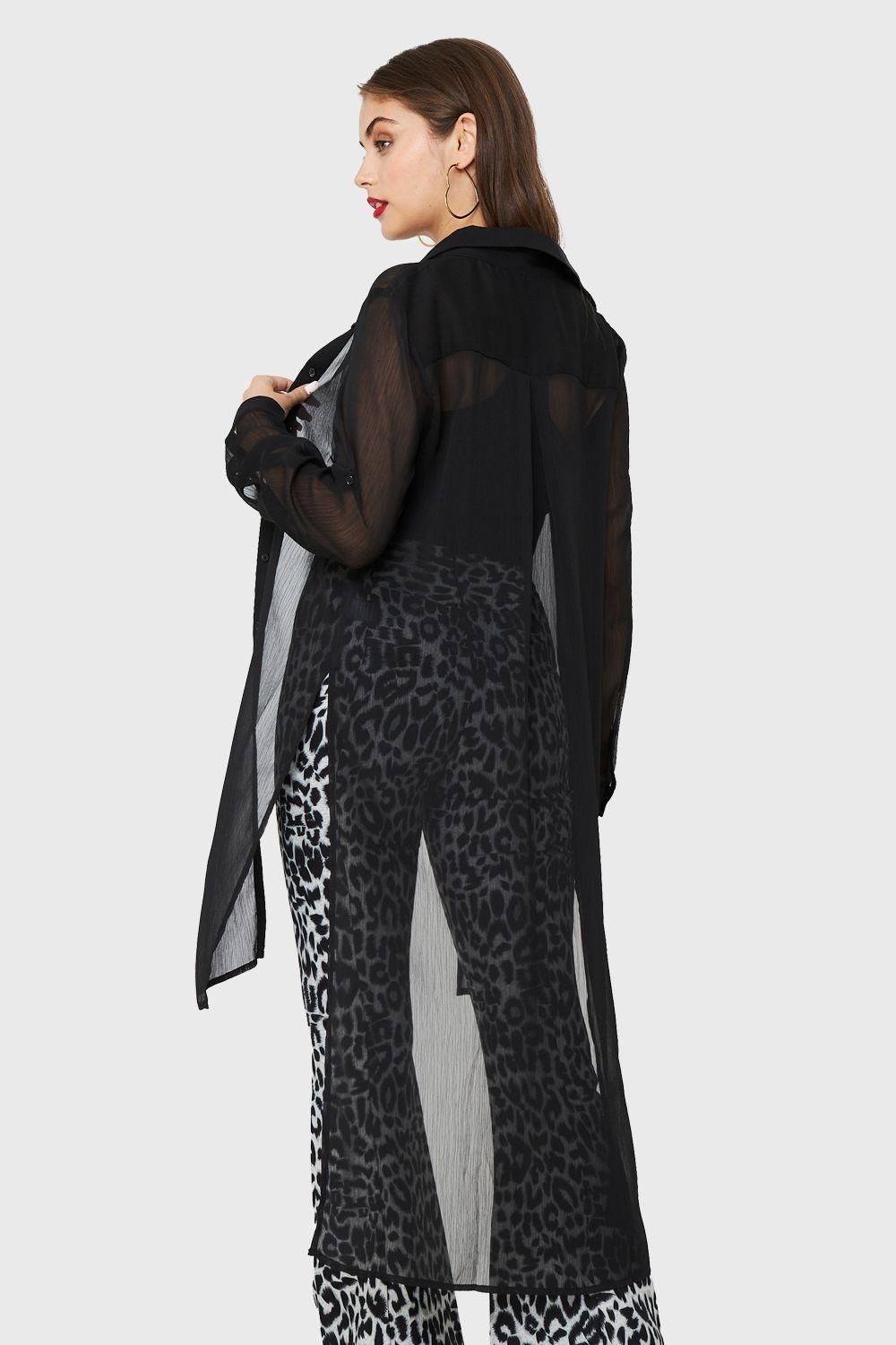 Blusa Larga Transparente Negro Nicopoly-3