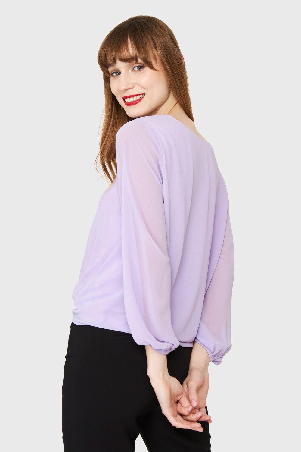 Blusa Básica Nudo Lila Nicopoly-3