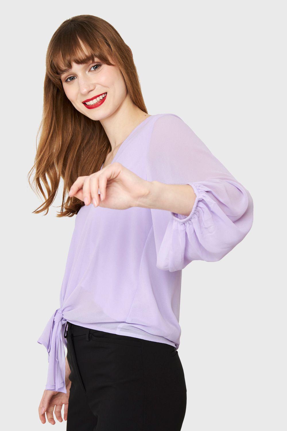 Blusa Básica Nudo Lila Nicopoly-2