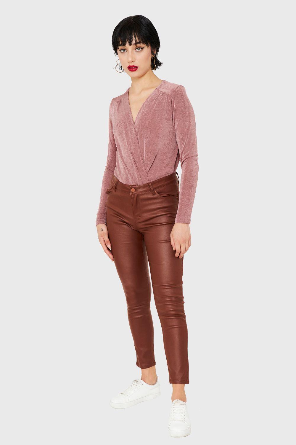 Body Escote Cruzado Elasticado Malva Nicopoly-1