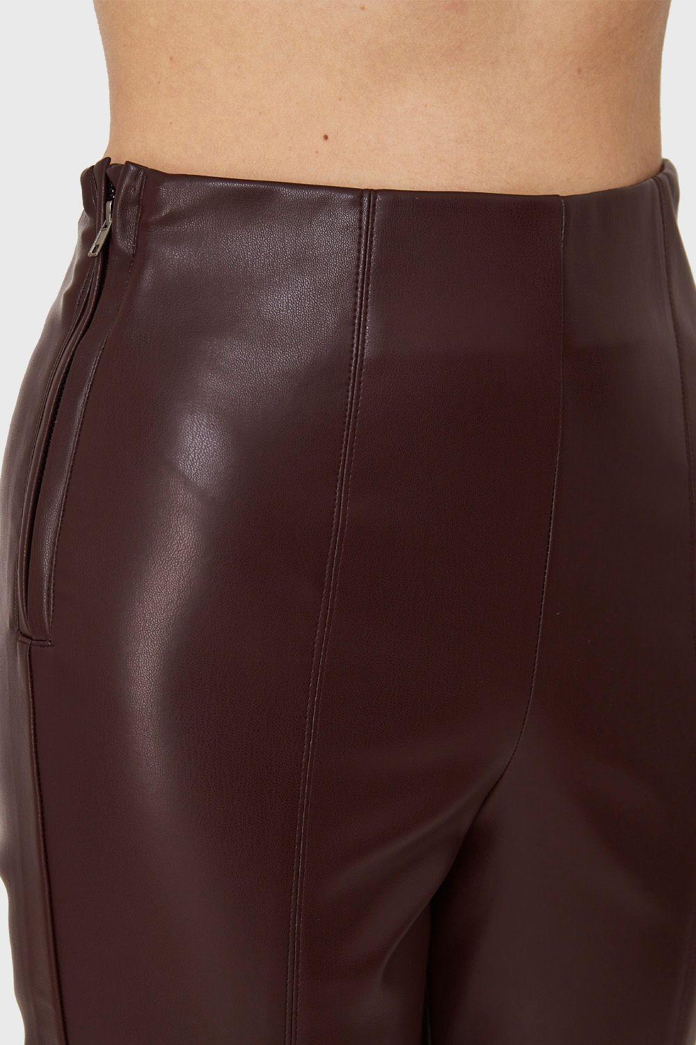 Legging Ecocuero Cierre Lateral Burdeos Nicopoly-5