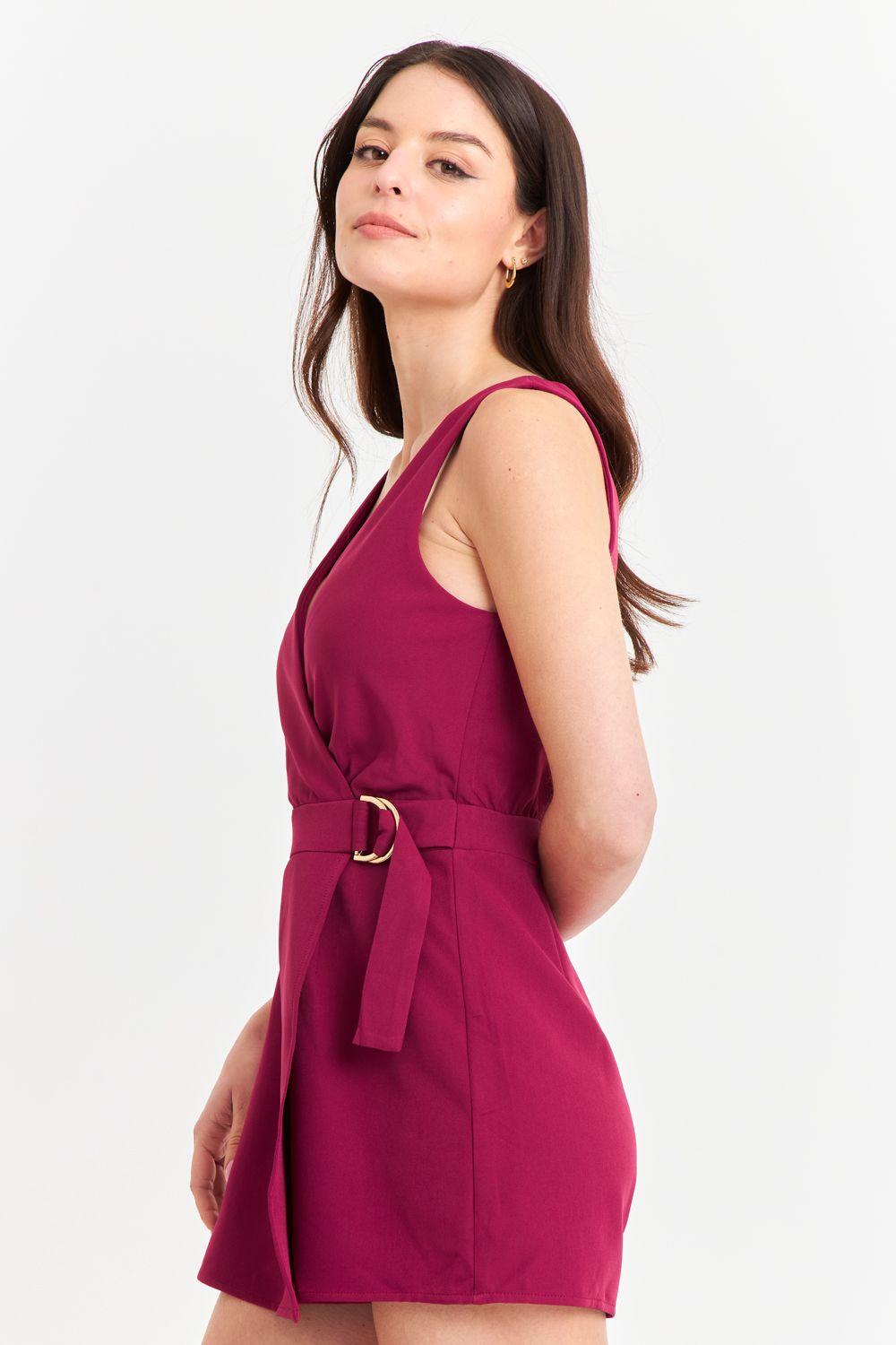 Enterito Escote Cruzado Burdeo Nicopoly-2