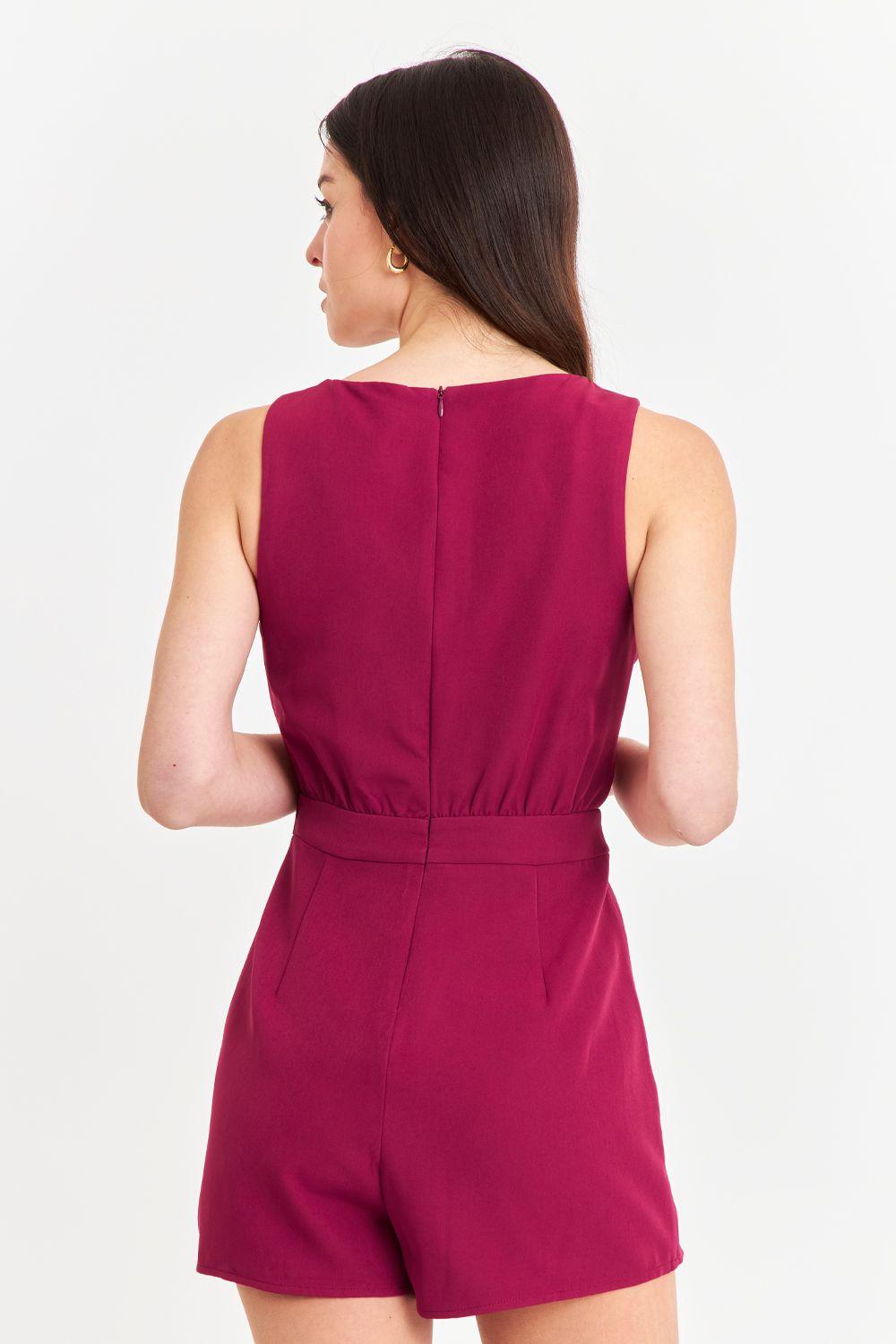 Enterito Escote Cruzado Burdeo Nicopoly-3