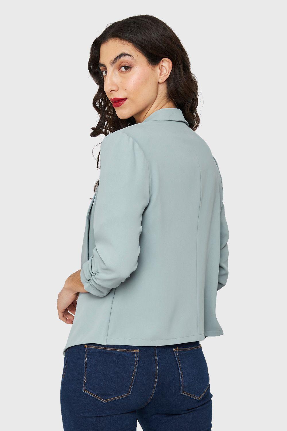 Blazer Solapa Manga 3/4 Celeste Nicopoly-3