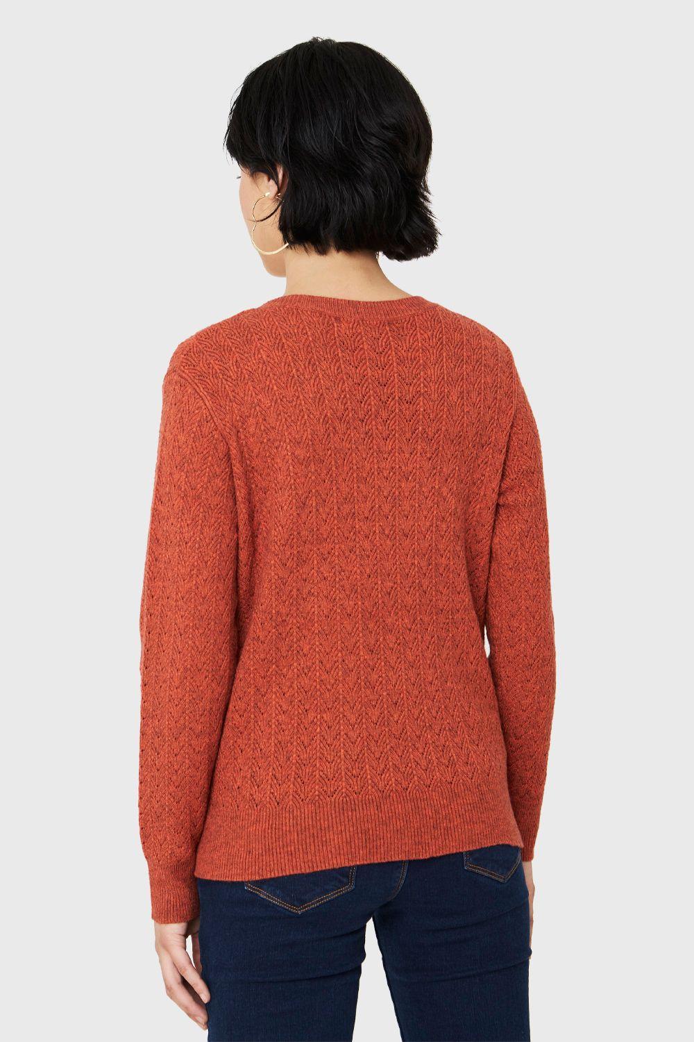 Sweater Punto Fantasía Naranja Nicopoly-3