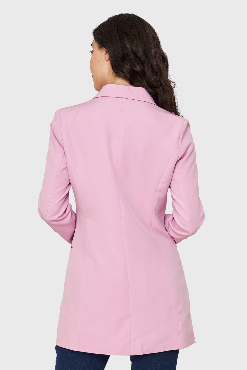 Blazer Largo Cuatro Botones Malva Nicopoly-3