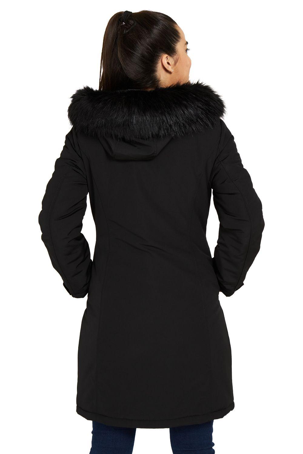 Parka Larga Pelo Desmontable Negro Nicopoly-3