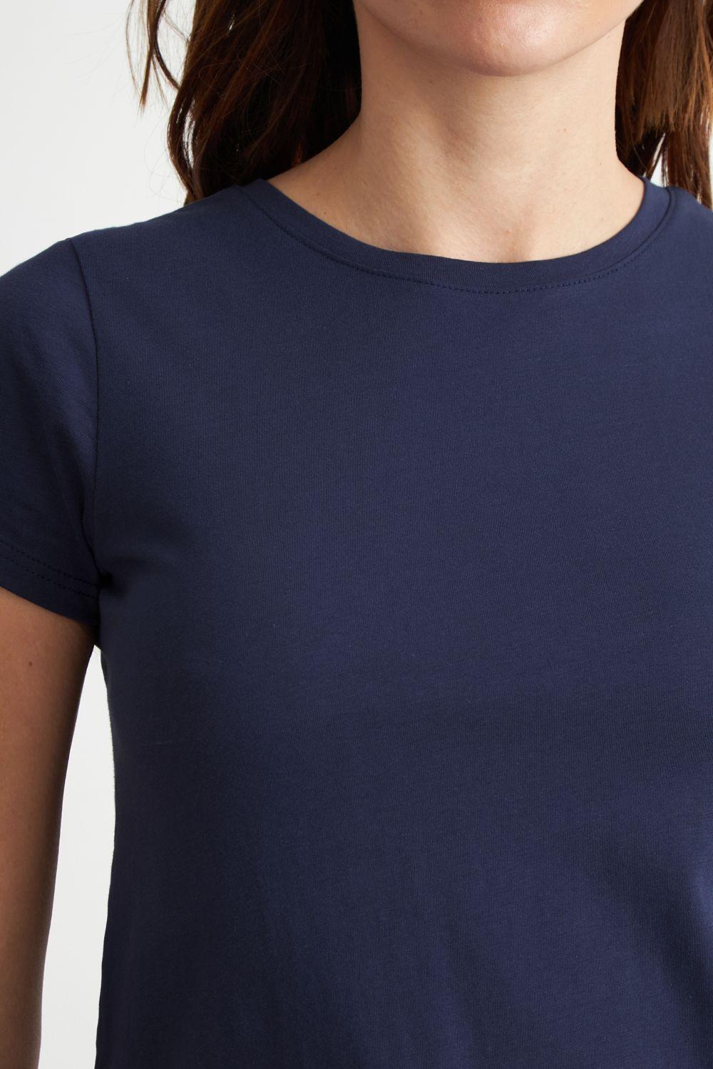 Polera Básica Cuello Redondo Azul Marino Nicopoly-5