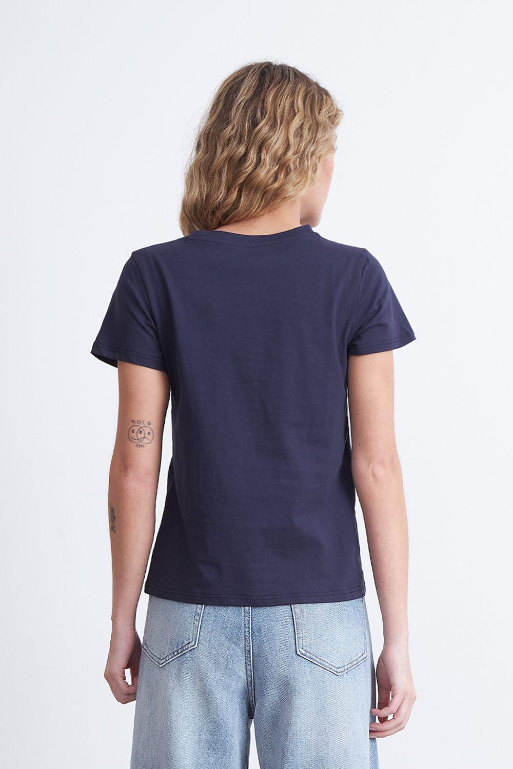 Polera Básica Cuello Redondo Azul Marino Nicopoly-3