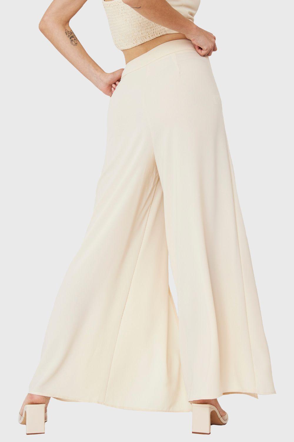 Pantalón Palazzo Crema Nicopoly-3