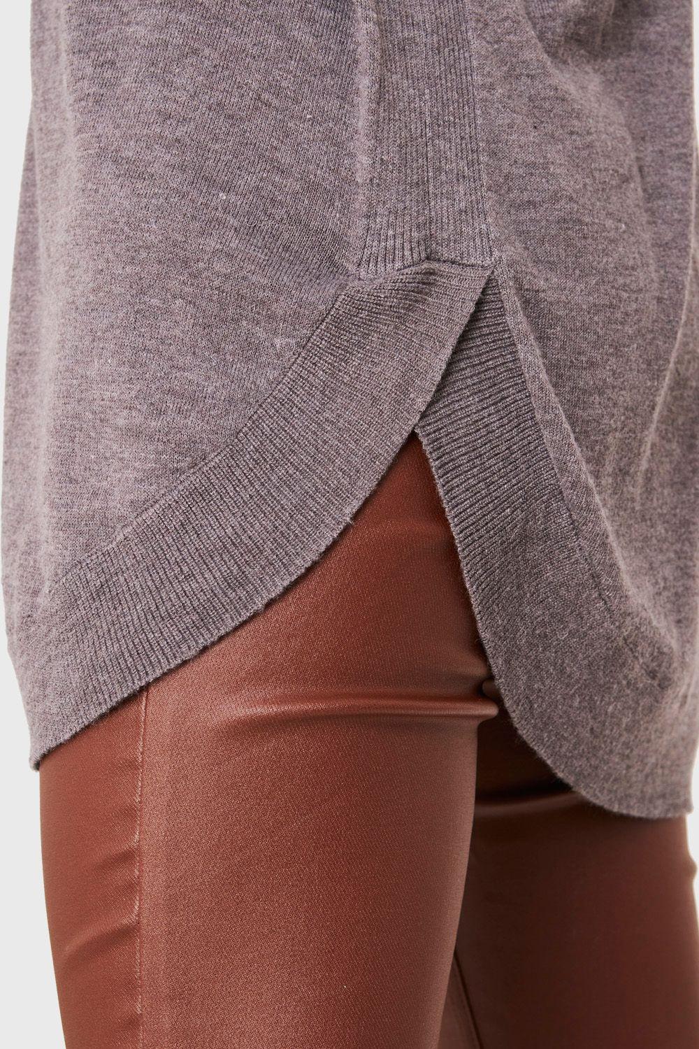 Tejido Cuello Tortuga Holgado Taupe Nicopoly-5