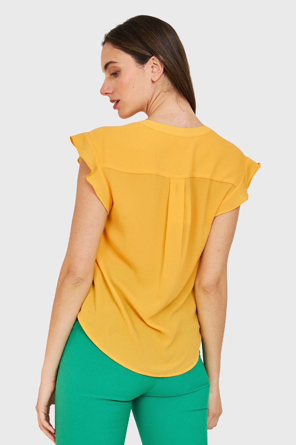 Blusa Vuelos Hombros Amarillo Nicopoly-3