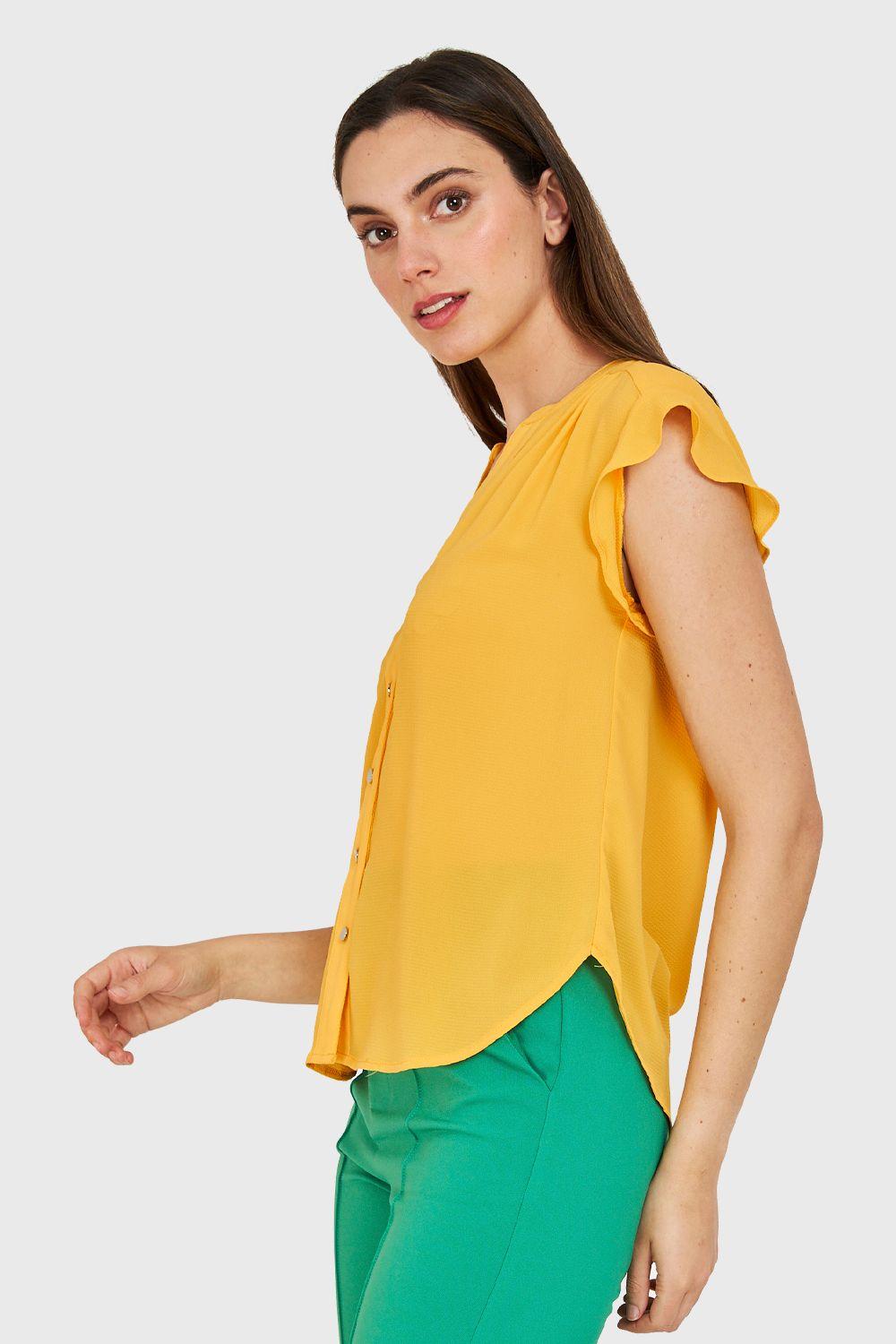 Blusa Vuelos Hombros Amarillo Nicopoly-2