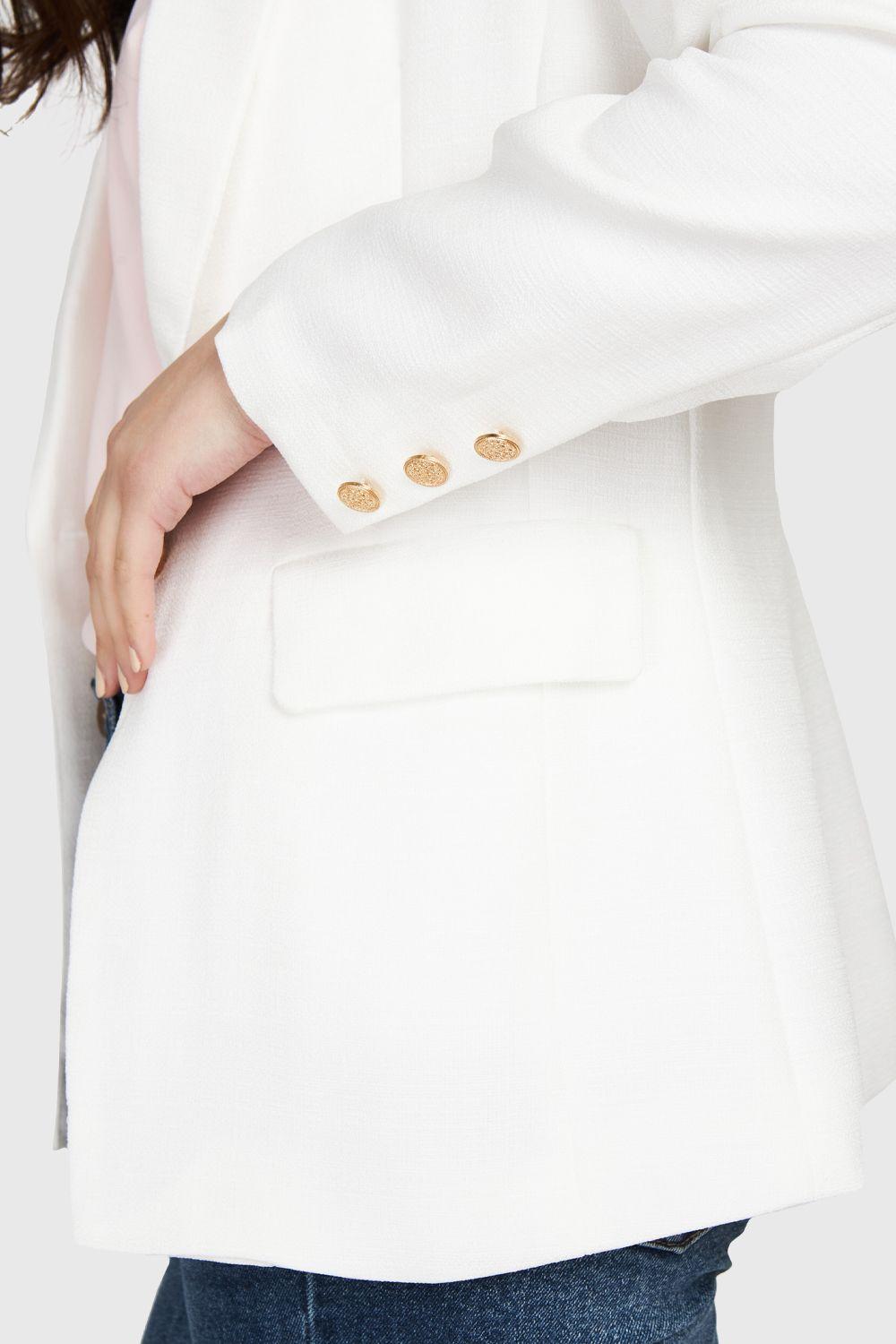 Blazer Botones Dorados Blanco Nicopoly-4