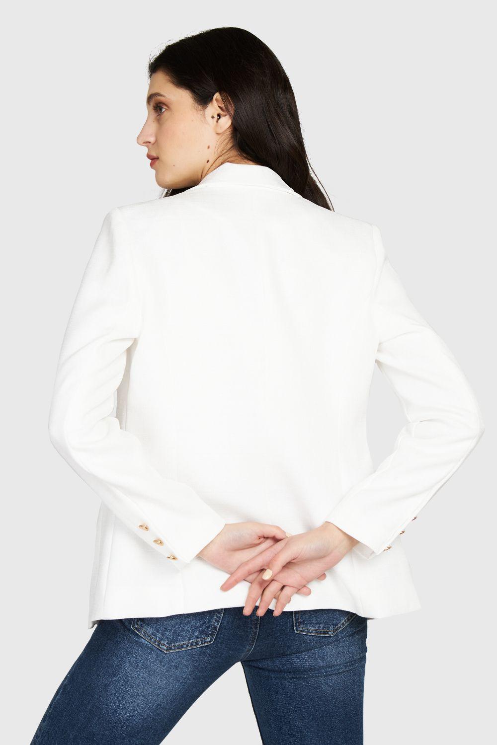 Blazer Botones Dorados Blanco Nicopoly-3