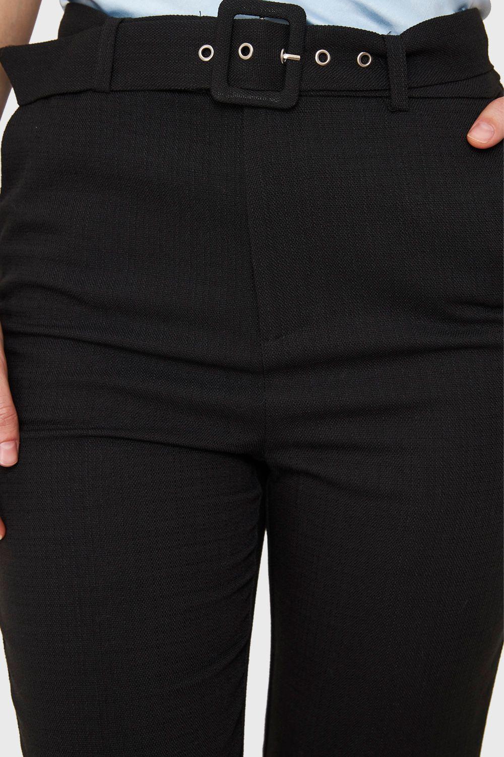 Pantalón Recto Cinturón Negro Nicopoly-5