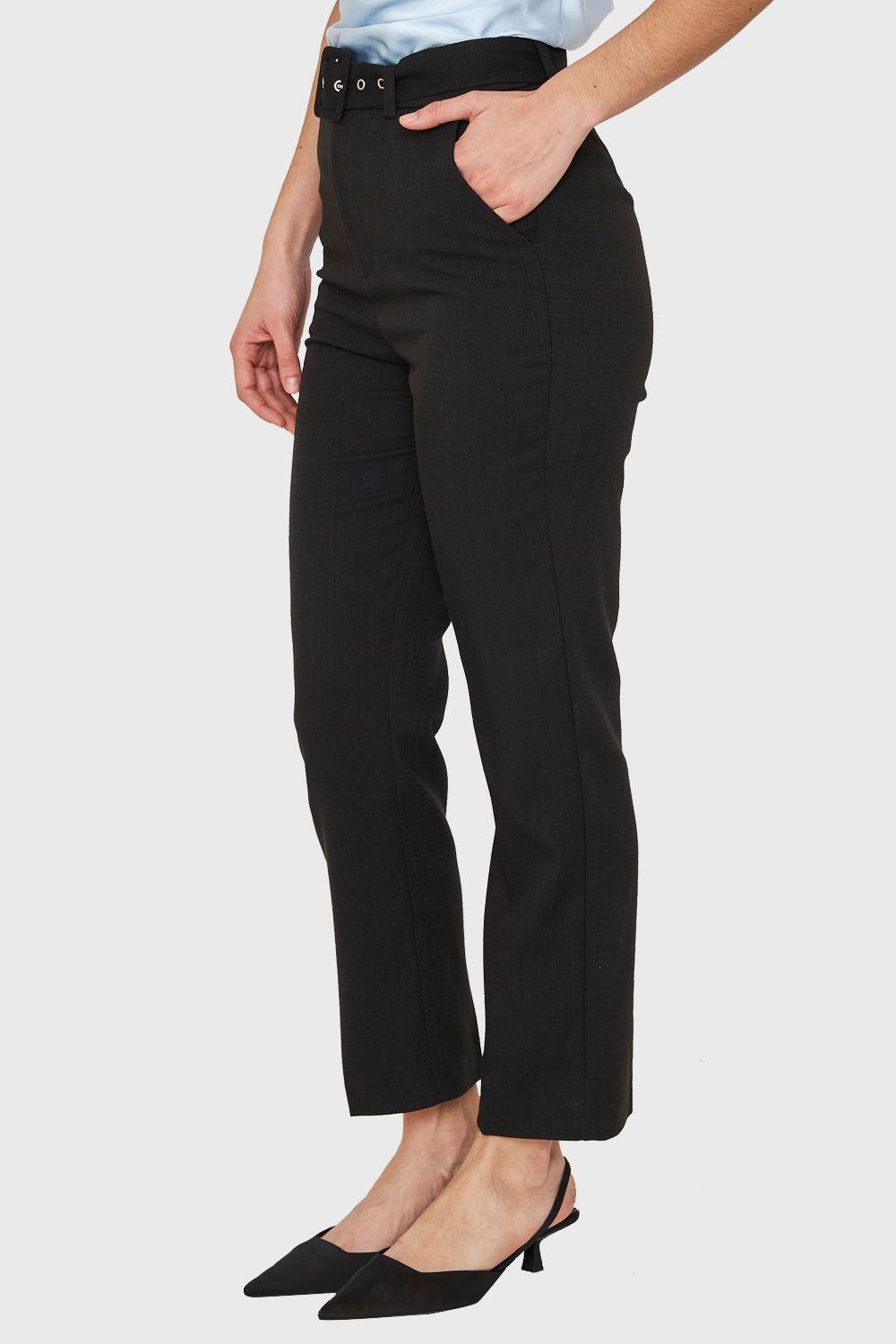 Pantalón Recto Cinturón Negro Nicopoly-2