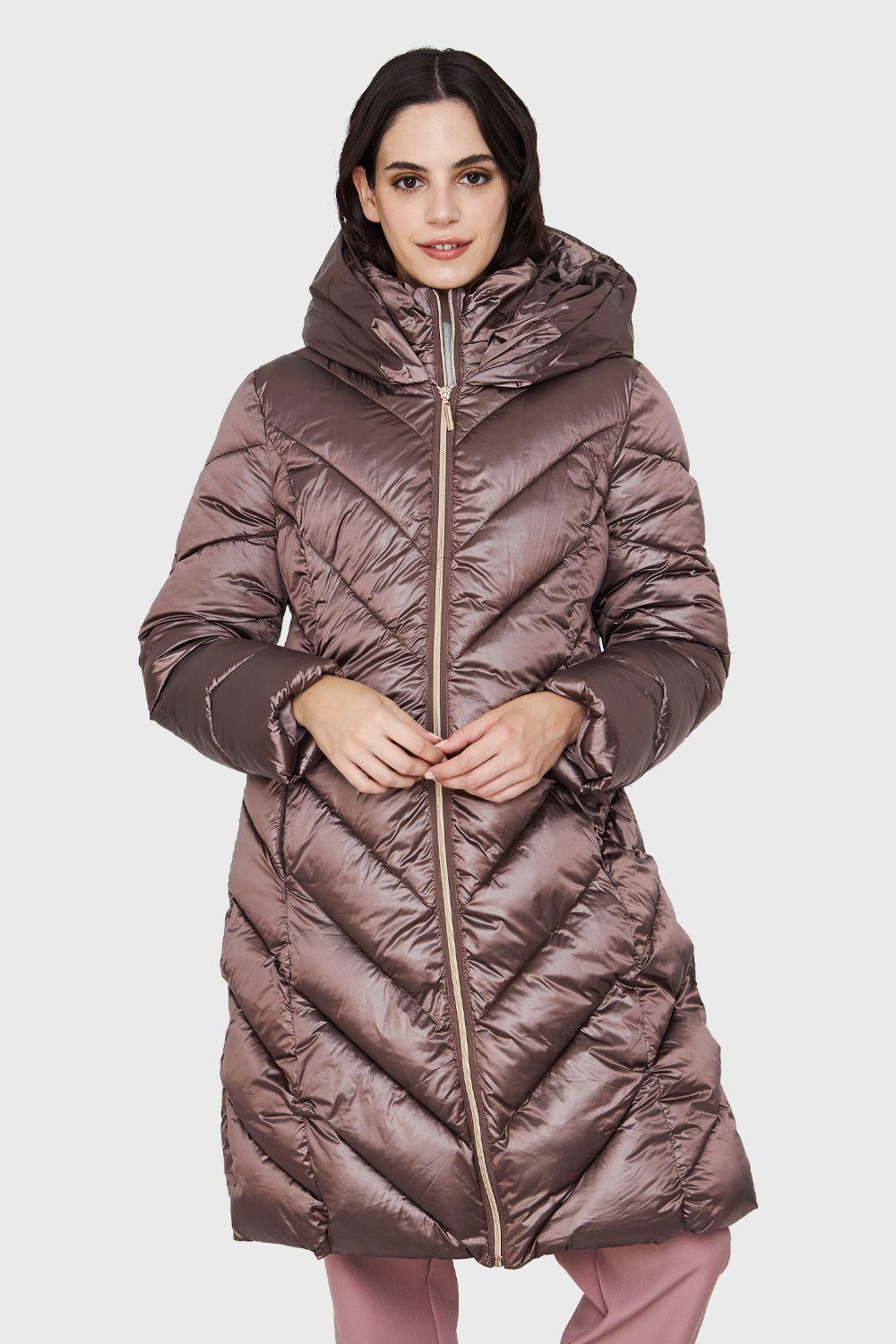 Parka Metalizada Doble Cierre Café Nicopoly-4